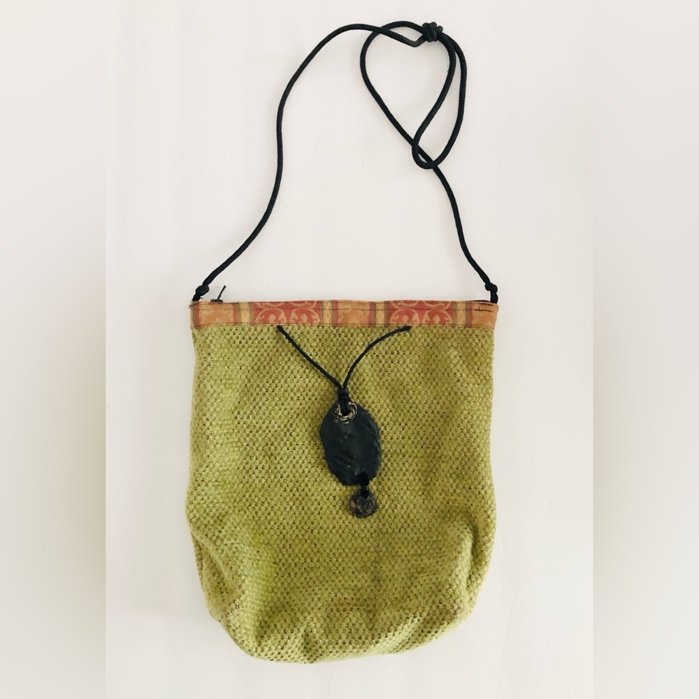 Handcrafted Olive Green Crossbody Sling Bag